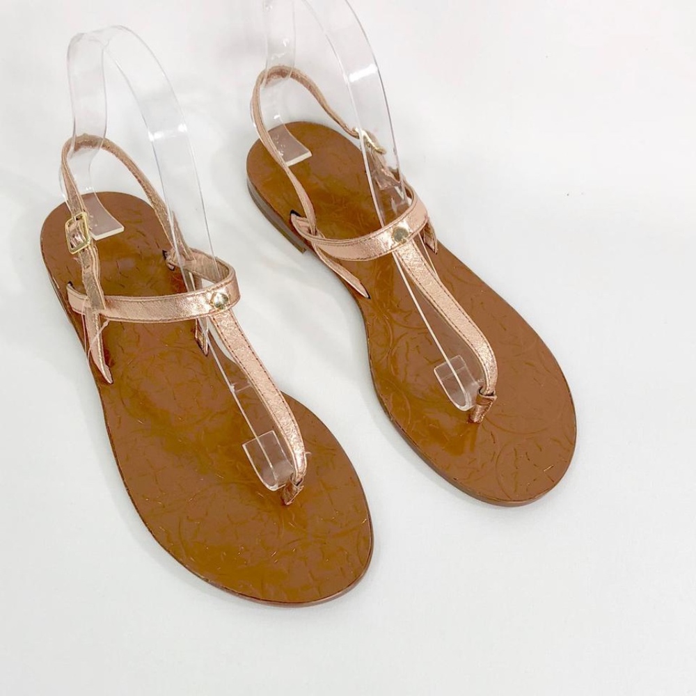 Kate Spade rose gold Citrine thong sandals NEW